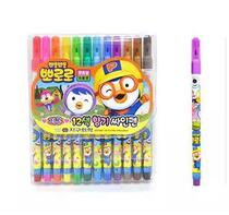 South Korea imported boh Lele penguin PORORO Baolulu children baby washable 12-color watercolor pen