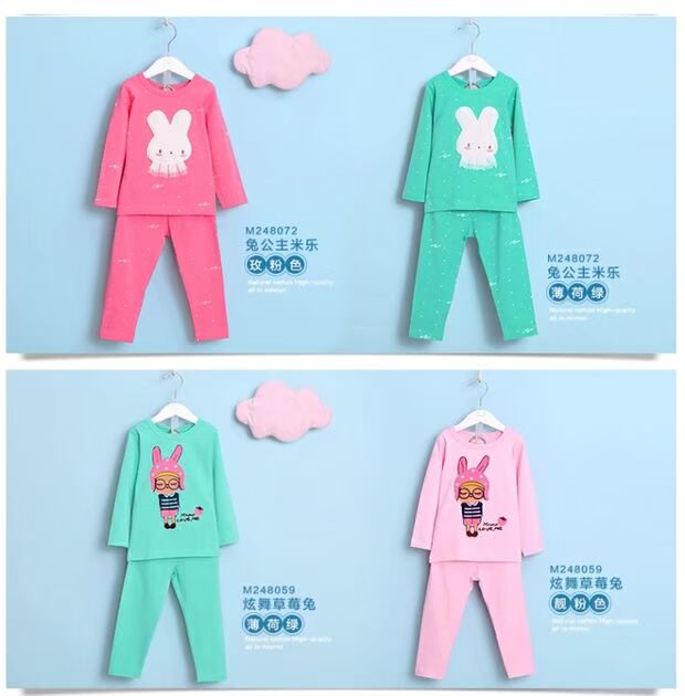 Authentic yêu mùa xuân và mùa hè bộ đồ lót trẻ em gái cotton Lycra cotton phục vụ tại nhà mùa thu đặc biệt áo trẻ em