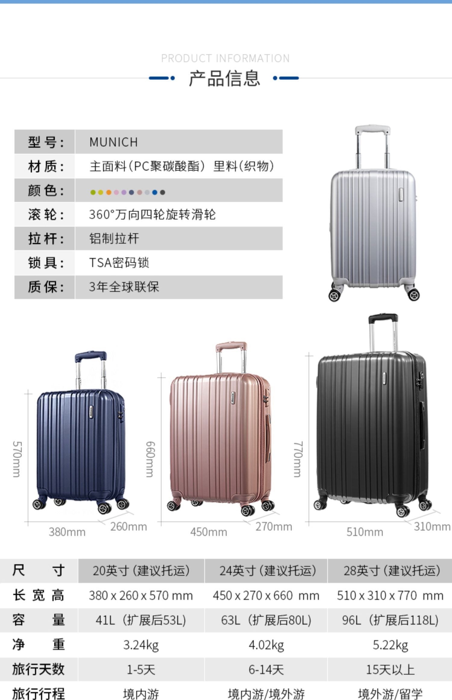 Du lịch Mỹ 28 inch thời trang dung lượng lớn mật khẩu xe đẩy trường hợp PC phổ bánh xe du lịch nam vali nữ 79B - Va li vali keo