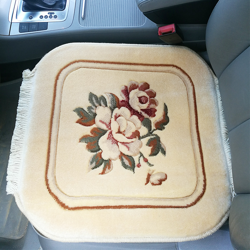 Pure New Zealand Wool Handmade Carpet Cushion Cashmere Car Seat Cushion Four-Season Backless Single-Piece Seat Cushion