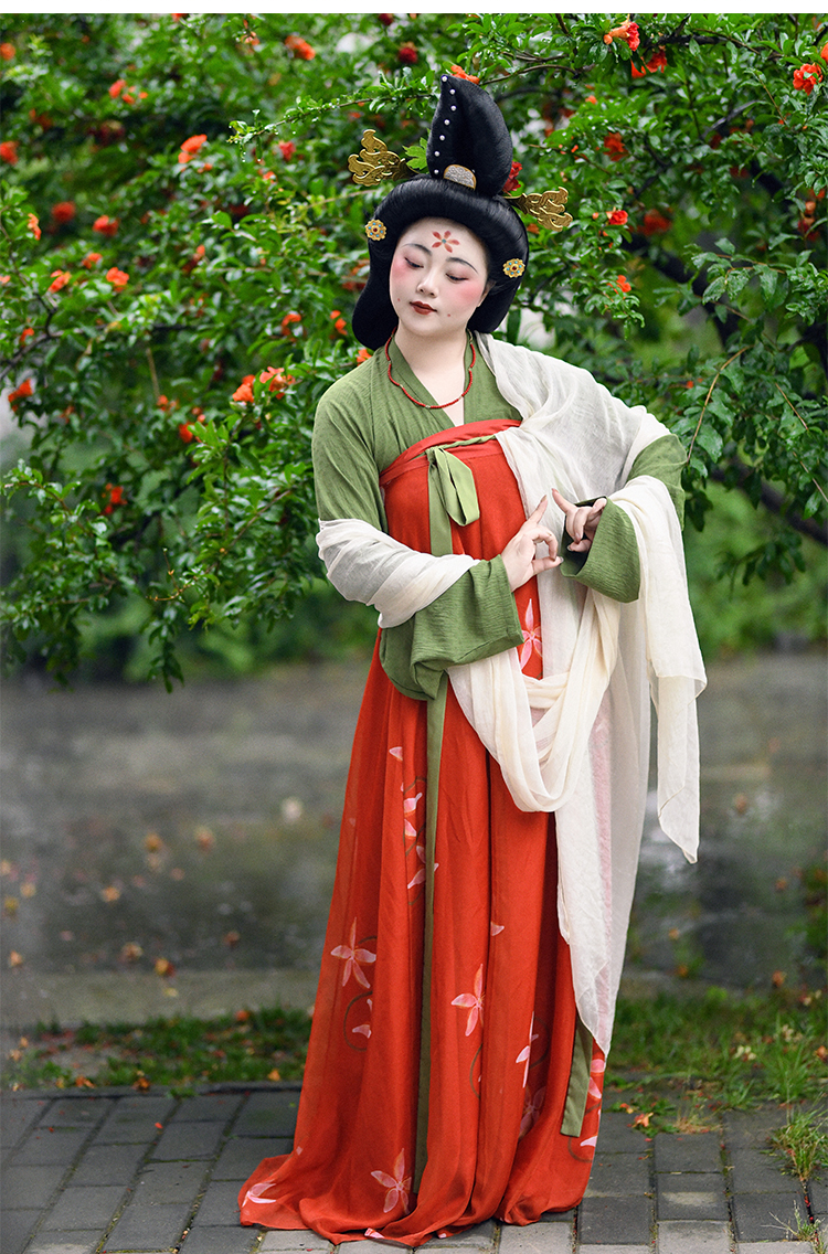 Китайцы одежда наборы 【佳期阁】【唐俑二号】唐代陶俑服饰复原系列齐胸衫裙春夏