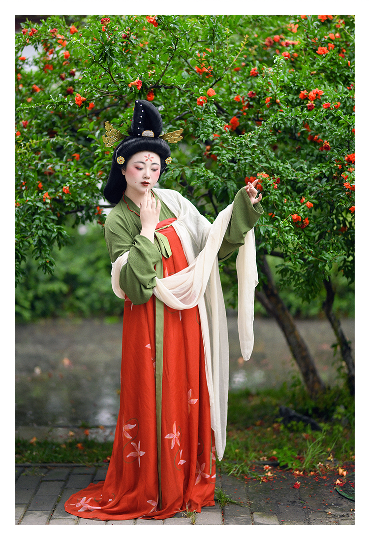 Китайцы одежда наборы 【佳期阁】【唐俑二号】唐代陶俑服饰复原系列齐胸衫裙春夏