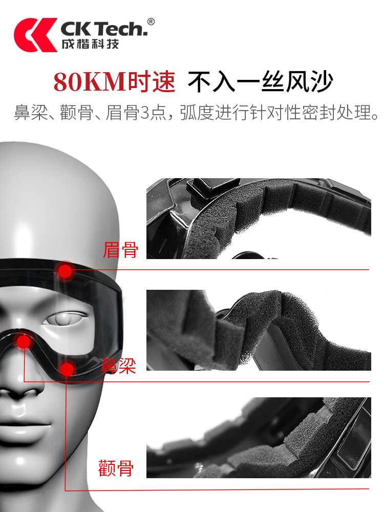 Windproof Goggles Can Be Worn over Glasses, Fully Enclosed, Anti-Fog, for Cycling, Delivery Riders, Cycling Glasses, Eye Mask, Wind-Blocking Helmet