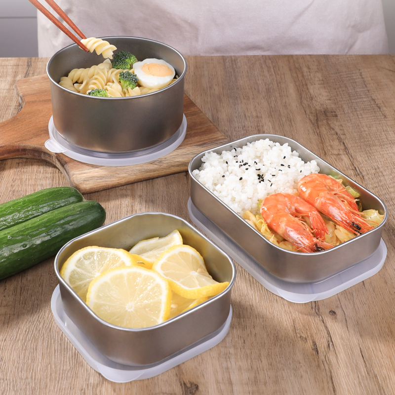 Japan imports ECHO Stainless Steel Food Intake Cartridges Lid Fridge Refrigerated Preservation box Seal Mini boxed box