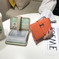 Card Packs Womens Refined High-end Genuine Leather Small 2022 New Multi-Blocking Mesh Red Niche Design Advanced Sensation