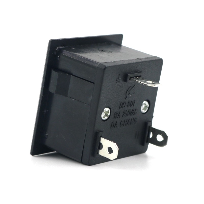 AC embedded power outlet three-pin copper PDU card main shell cabinet black socket 3-hole product word seat