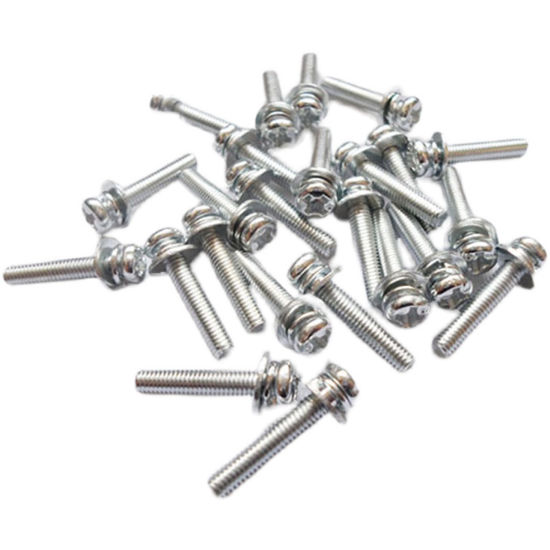 M4 combined screw M4 * 16mm screw nut mos tube fixing screw 4mm cross round head plated white zinc