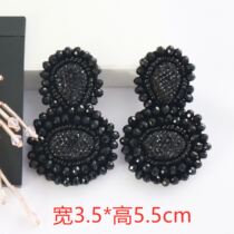 Handmade beaded cloth paste Crystal tassel earrings accessories DIY accessories decoration patch