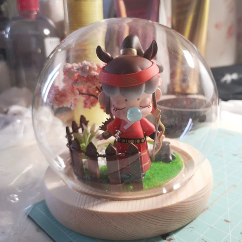 Система хранения, стенд, вилла, фигурка, стеклянная пылезащитная крышка с подсветкой