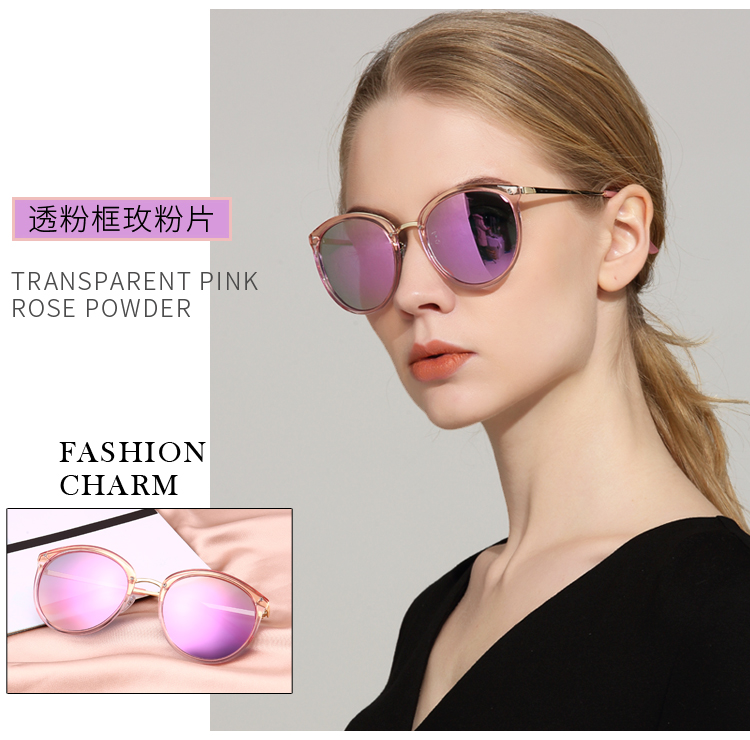 Kính râm nữ Polarized 2018 New Tide Round Face UV Protection Thời trang Kính râm Long Face Hàn Quốc kính râm nam