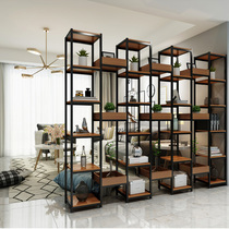 Office screen partition shelf iron decoration living room screen industrial style display cabinet window display cabinet bookshelf