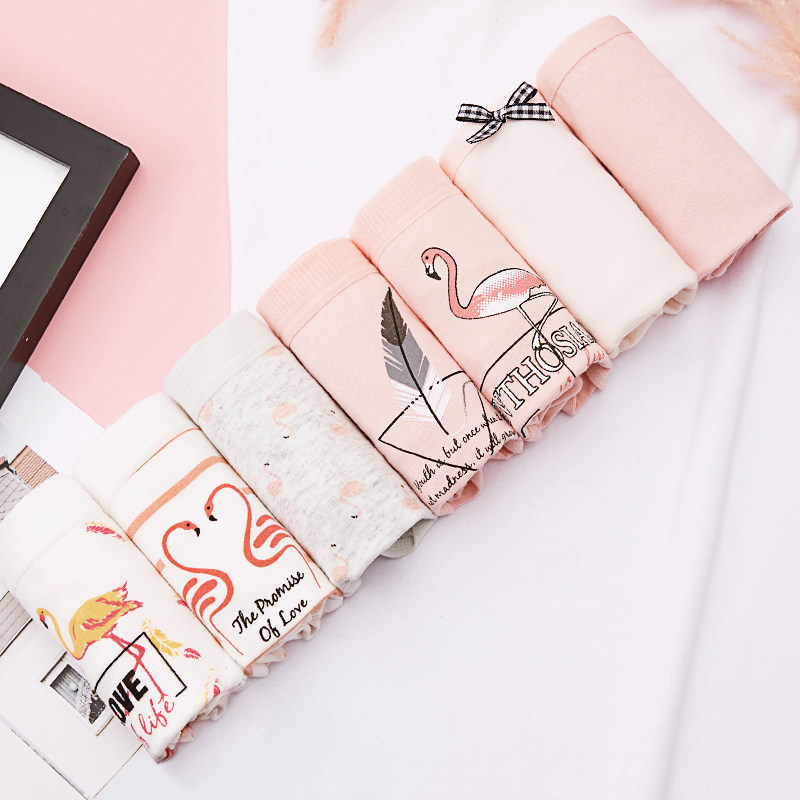 Underwear women's high waist crotch seamless lace edge belly control girl large size fat mm briefs