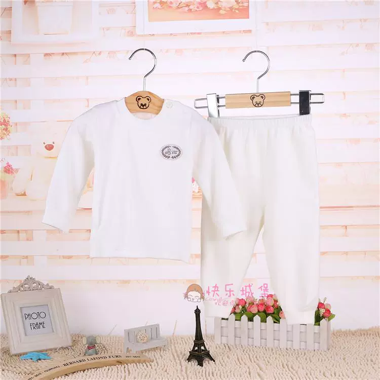 Wright gấu trẻ em đồ lót bé trai và bé gái mùa thu đồ ngủ trẻ sơ sinh áo len cotton cho bé dịch vụ nhà mùa thu bộ đồ lót trẻ em