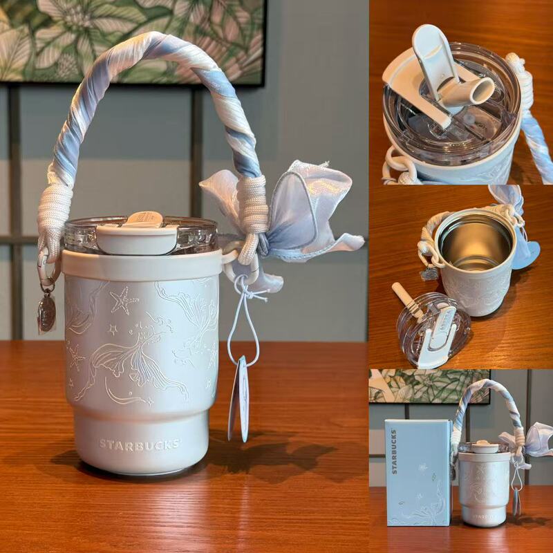 Starbucks Cup 2026 Undersea Adventure Series Elegant Mermaid Tail Portable Double-Drink Stainless Steel Travel Cup Starbucks Cup 2026 Undersea Adventure Series Elegant Mermaid Tail Portable Double-Drink Stainless Steel Travel Cup