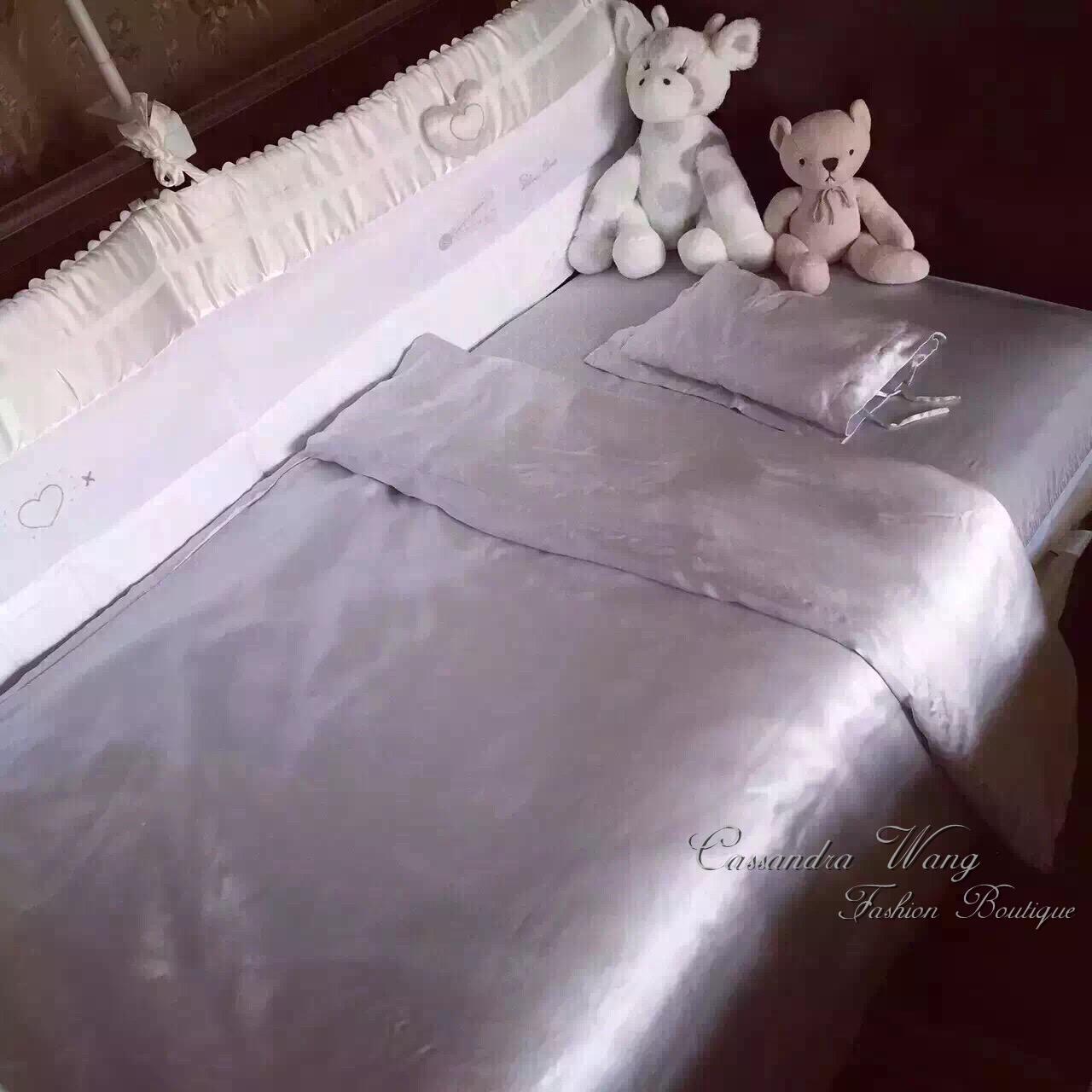 Manito Lụa Đích Thực Chất Lượng Cao Silk Trẻ Em Bộ Đồ Giường Chăn Sheets Gối Ba Mảnh Set