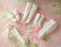 (Blythe socks)Small cloth blythe lace socks white cotton knee socks