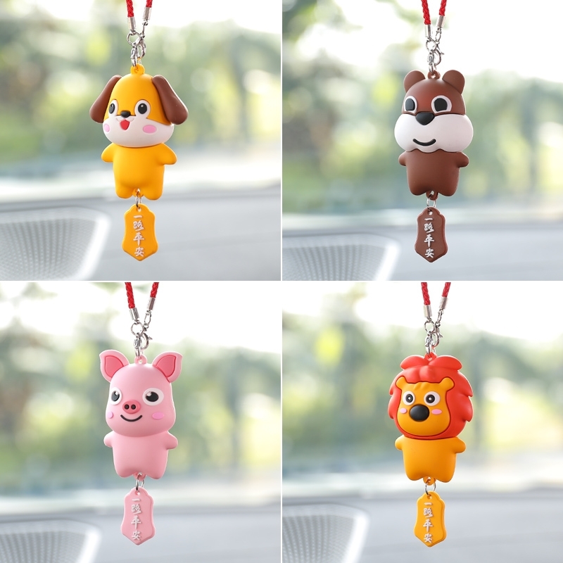 Car creative pendant cute cartoon car rearview mirror pendant pendant multi-functional car interior decoration supplies