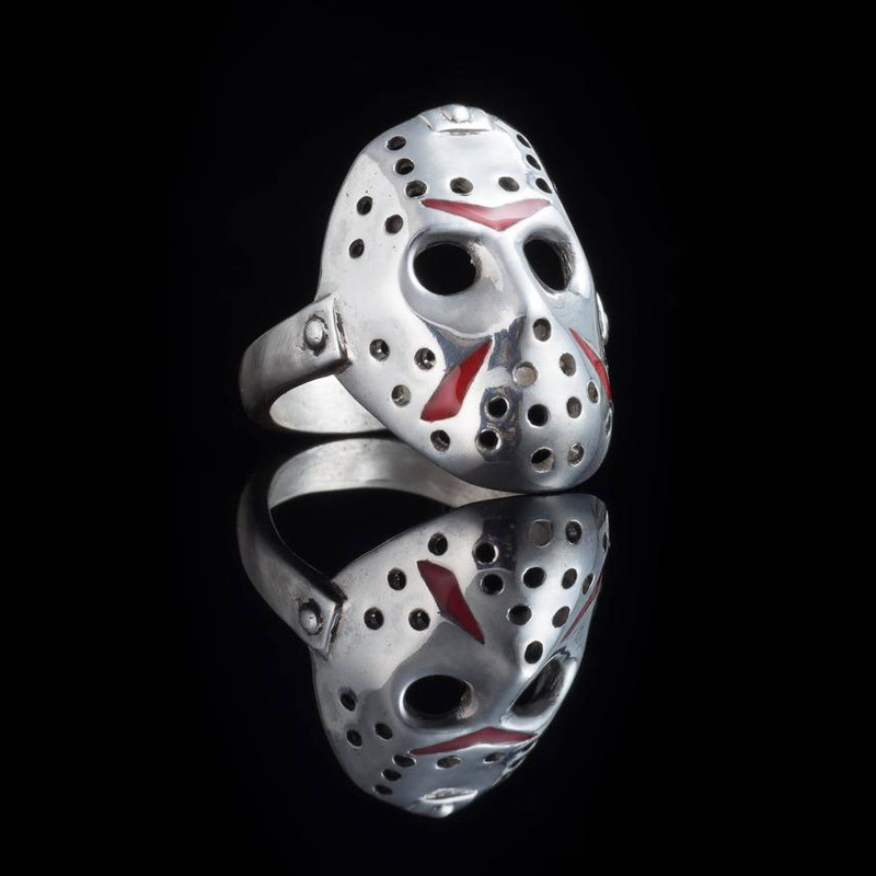 Kaivy European and American Retro Hollywood Horror Movie Friday the 13Th Jason Mask Ring