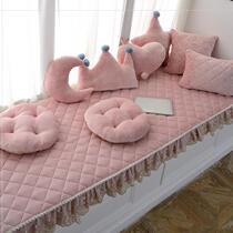 Balcony mat floating window mat door door Four Seasons blanket princess room stripe thin green machine washable childrens blanket