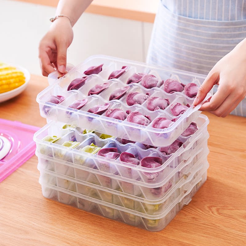Transparent box capacity frozen dumplings multifunction Ice cabinet Water dumplings with lid 4 layers of multilayer disposable frozen dumplings