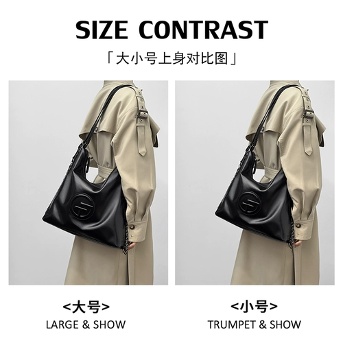 Gutianxi] Нишевая большая сумка женская большая вместительность из мягкой воловьей кожи-хобо непринужденная работа, большая сумка-рюкзак для работы и поездок на работу