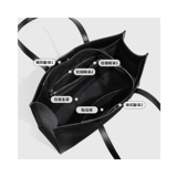 Вместительная и большая сумка через плечо, черный кожаный ноутбук