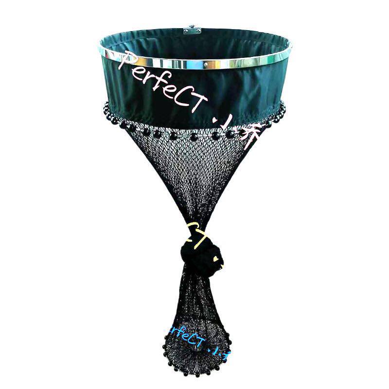 Xiao Qiao's new black pit pure hand-woven high-end thickened lightweight folding wear-resistant stainless steel ring colorful bead fish pocket
