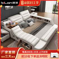 Ostyle Tatami Bed Modern Minima Smart Massage Bed Head Layer Genuine Leather Bed Double Bed 1 8 m Wedding Bed Master Bedroom