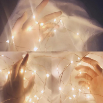 Firefly lights string net red bedroom layout ins fairy room chic girl heart decoration copper wire lamp birthday party