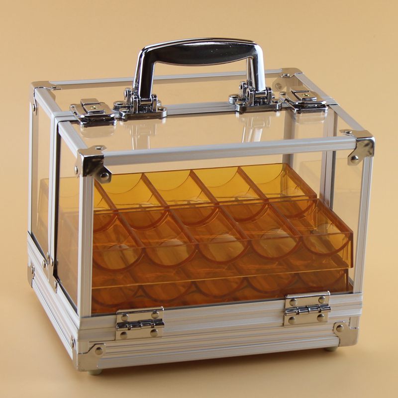 Acrylic 1000-yard chip coin suitcases 600-yard double-switch chip box with chip holder containing box