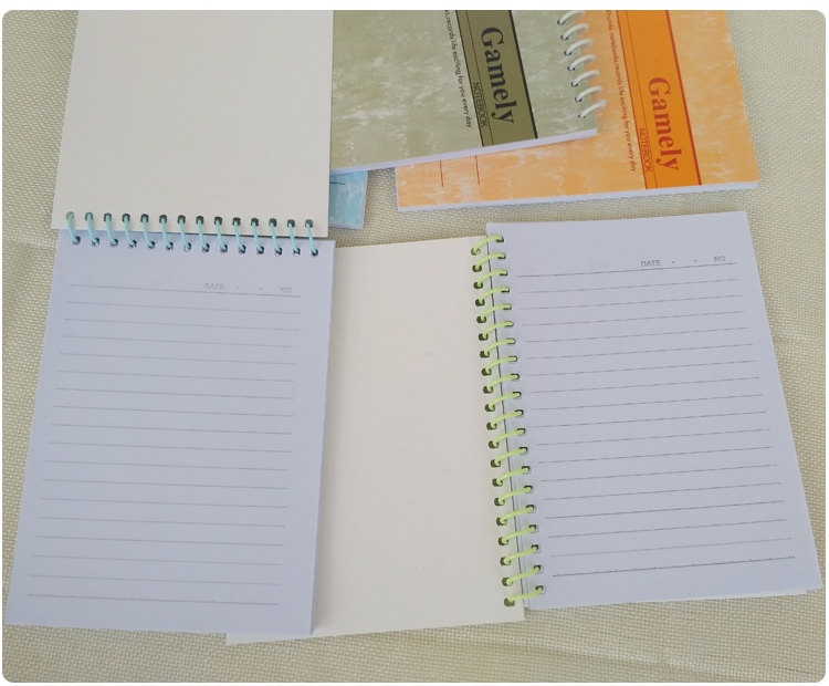 Office students use a6 coil notebook wrong manuscript memo to write thin spiral post-it notes
