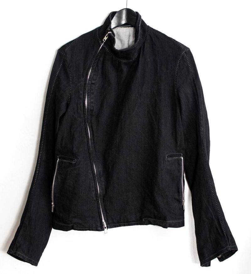 CAROL CHRISTIAN POELL ccp 07ss Early denim Diagonal Zipper Fencing Jacket 