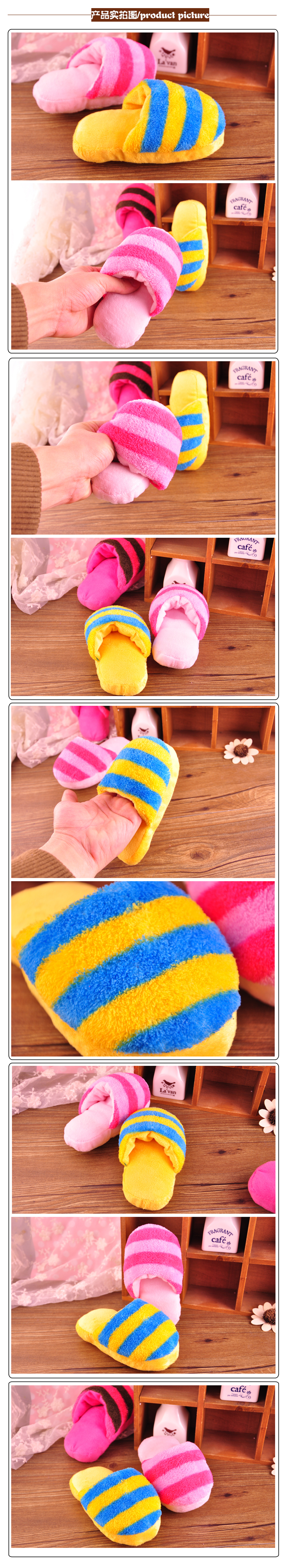 Pet vocal đồ chơi vocal chống trầm cảm dog cat tóc vàng con chó nhỏ Teddy plush dép đi trong nhà dog đồ chơi đồ chơi cho mèo cào
