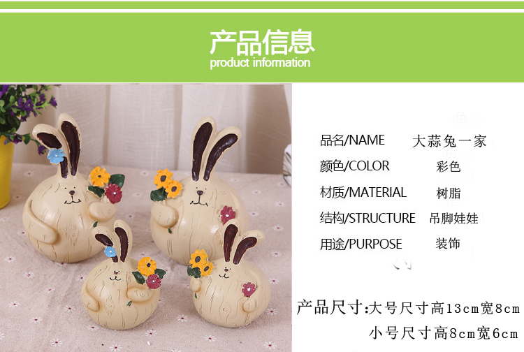 Dễ thương Thỏ Tỏi Trang trí Thủ công Trang trí Quà tặng Búp bê Nhựa dcor shop phụ kiện trang trí nhà đẹp