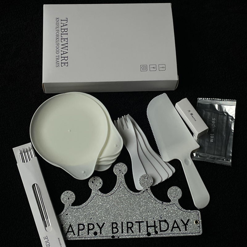 Tableware Set, Knife, Fork, Spoon, Baking, Family Gathering, Knife and Fork Plate Set, Cake, Disposable, Special for Baking Tableware Set, Knife, Fork, Spoon, Baking, Family Gathering, Knife and Fork Plate Set, Cake, Disposable, Special for Baking