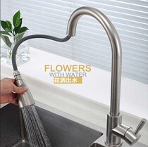 Pull hot and cold faucet kitchen wash basin 304 stainless steel telescopic rotatable laundry sink sink