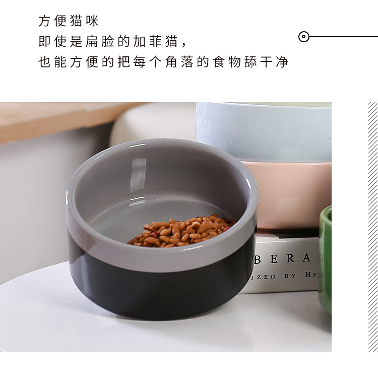 Mèo bát gốm đơn bát lớn mèo bát chống trượt dễ thương cắn mèo sáng tạo thức ăn bát thức ăn nhẹ uống nước bát mèo cung cấp - Cat / Dog hàng ngày Neccessities bát ăn cho chó