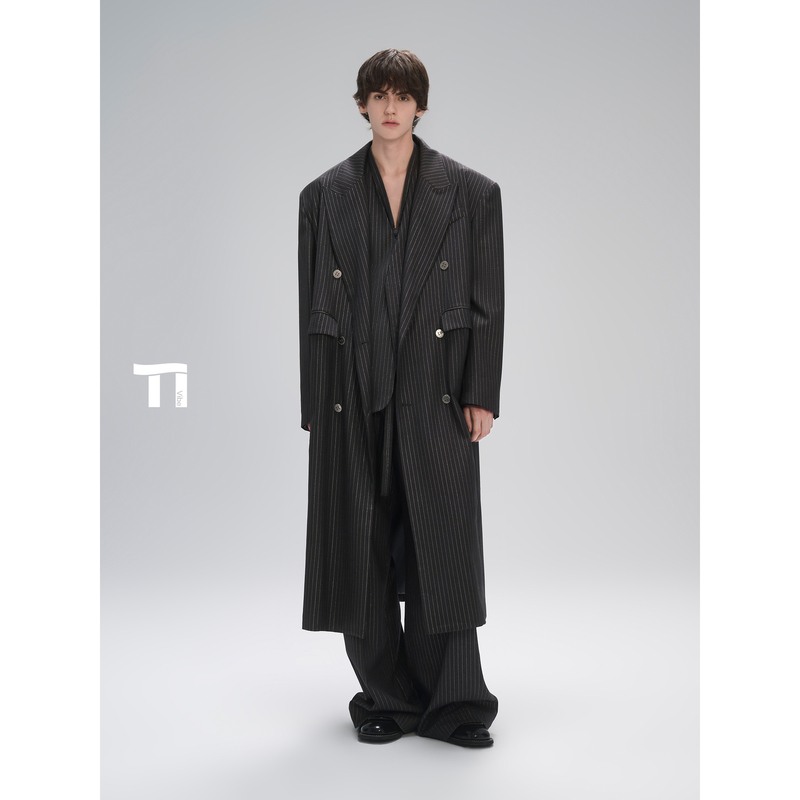 Qishilu Tiwilltang "Meditation Candle Illuminates the Abyss【New Product Limited Time 15% off】Striped Coat