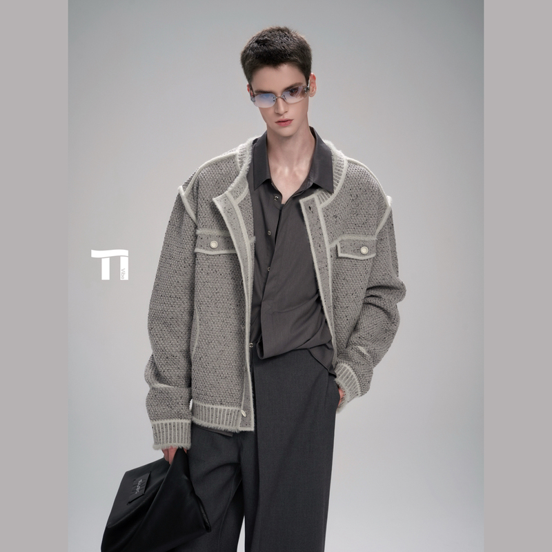 Tiwilltang's "Daydream Outline" Marker Pen Fun Artwork Luxurious Chanson Velvet Mist Color-Block Jacket
