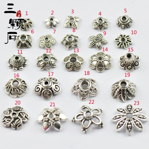 Кристаллические DIY Тибетские серебряные аксессуары Тибетские серебряные цветочные шляпы полуфабрикаты в качестве ювелирных аксессуаров для подвесных серьгов