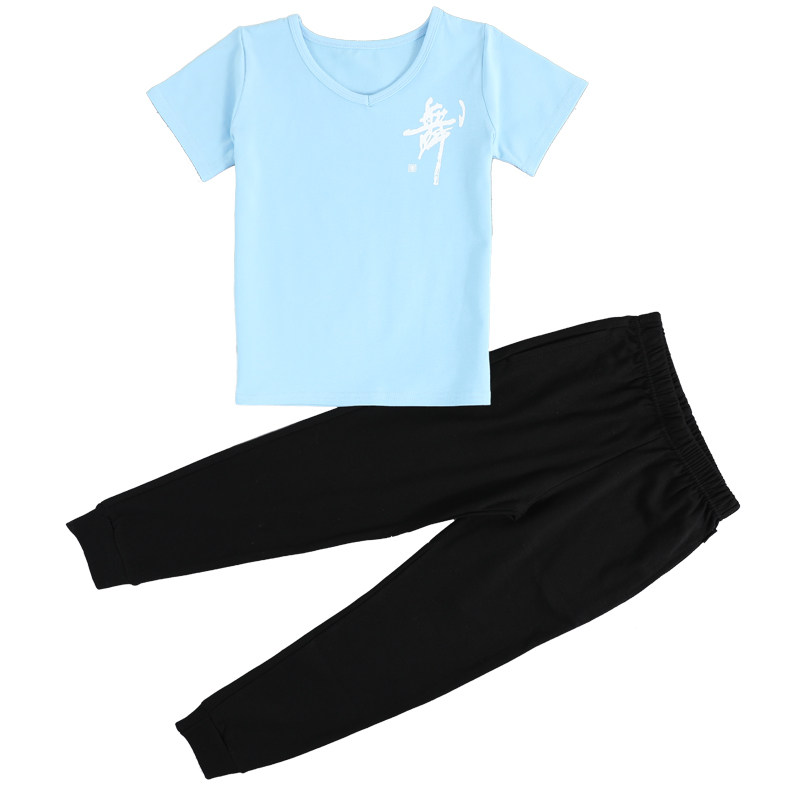 Boy dance suit Spring Summer Latin dance Costume Boy Short Sleeve Practice Costume Children China Dance Body Suit