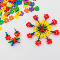Kindergarten desktop toy manufacturer thickened snowflake building block assembly puzzle safety plastic childrens toys