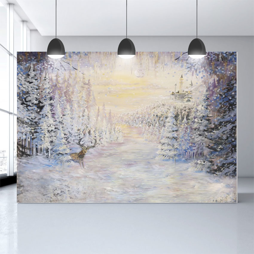 Newborn European and American Snow View photo background Waterproof Soft Glue Photo Background Passable Fold Full Moon Background Cloth G-907