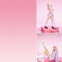 Girl retro Hong Kong style pink gradient monochrome photo background cloth merchant photo pink monochrome photo photography background paper