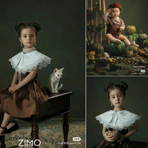 Photo studio childrens green oil painting photo background cloth Taobao product photo background paper pet oil painting style photography paper