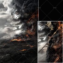 Childrens black myth Wukong photo background cloth photo studio childrens photo photography background Qitian Dasheng photo background