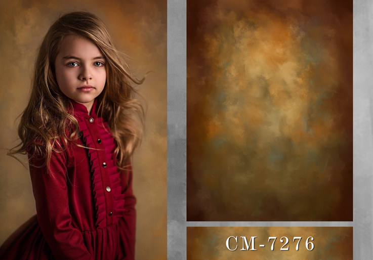 Brown oil painting painting family photo ancient costume background children oil canvas portrait background portrait photo CM-7276