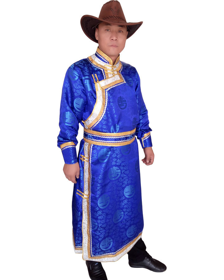 Áo choàng nam cao cấp mới của người Mông Cổ Trang phục của người Mông Cổ trang phục của người Mông Cổ đồ bộ trung niên