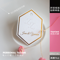 Art and fashion creative tag fine grain paper shaped gold stamping bump craftsmanship factory direct sales