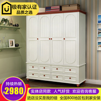 Four door wardrobe solid wood American style furniture bedroom 2 two door wardrobe 3 three door wardrobe five door wardrobe big wardrobe